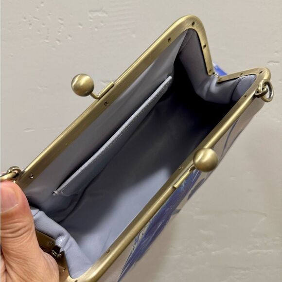 Vintage Style Handmade Cowhide Leather Lotus Print Kisslock Purse, Multi Use Bag - Picture 13 of 13